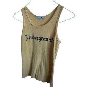 Underground Tan Sleeveless Scoop Neck Pullover Tank Top small